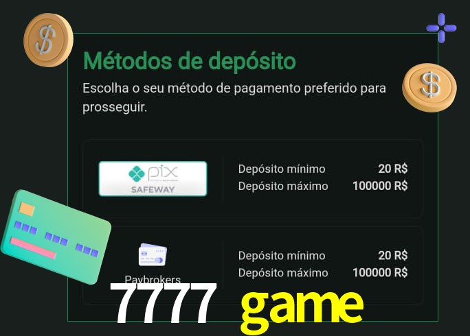 O cassino 7777 game oferece uma grande variedade de métodos de pagamento